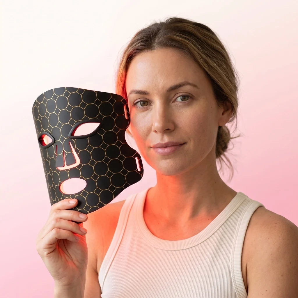 Lumina Pro LED mask glowing red